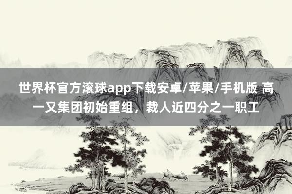 世界杯官方滚球app下载安卓/苹果/手机版 高一又集团初始重组，裁人近四分之一职工