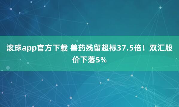 滚球app官方下载 兽药残留超标37.5倍!双汇股价下落5%