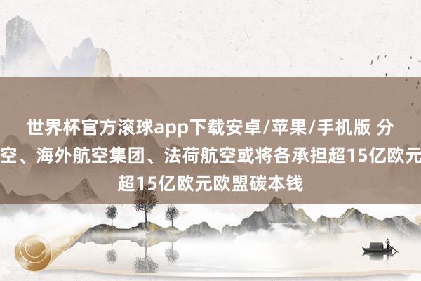 世界杯官方滚球app下载安卓/苹果/手机版 分析：汉莎航空、海外航空集团、法荷航空或将各承担超15亿欧元欧盟碳本钱