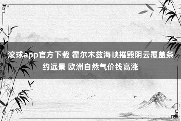 滚球app官方下载 霍尔木兹海峡摧毁阴云覆盖条约远景 欧洲自然气价钱高涨