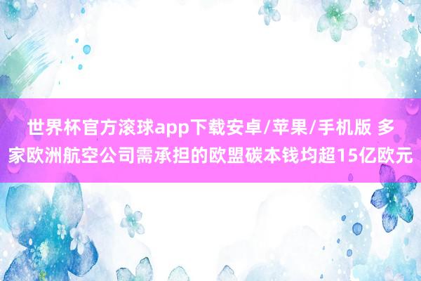 世界杯官方滚球app下载安卓/苹果/手机版 多家欧洲航空公司需承担的欧盟碳本钱均超15亿欧元