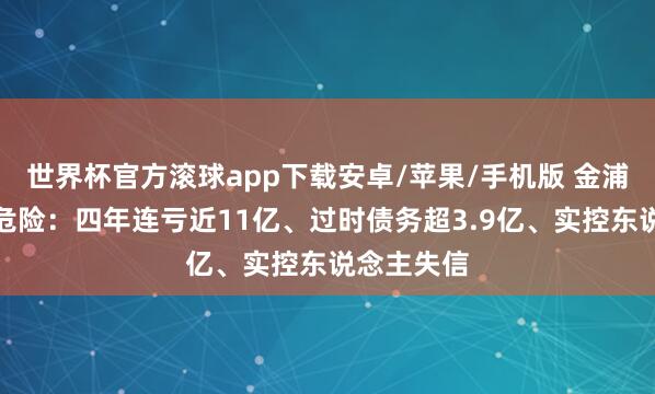 世界杯官方滚球app下载安卓/苹果/手机版 金浦钛业多重危险:四年连亏近11亿、过时债务超3.9亿、实控东说念主失信