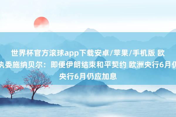 世界杯官方滚球app下载安卓/苹果/手机版 欧洲央行执委施纳贝尔：即便伊朗结束和平契约 欧洲央行6月仍应加息