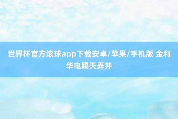 世界杯官方滚球app下载安卓/苹果/手机版 金利华电踢天弄井
