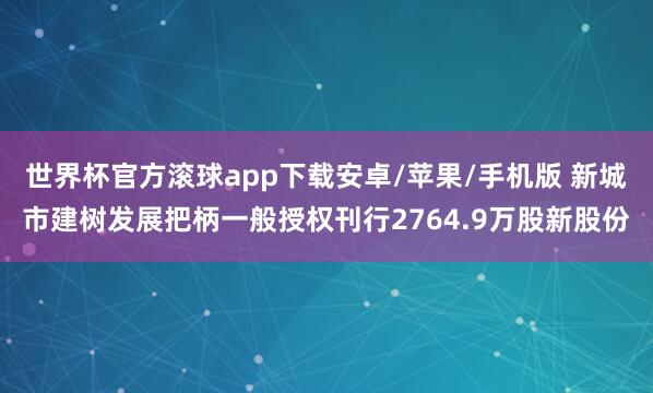 世界杯官方滚球app下载安卓/苹果/手机版 新城市建树发展把柄一般授权刊行2764.9万股新股份