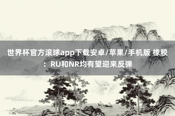 世界杯官方滚球app下载安卓/苹果/手机版 橡胶:RU和NR均有望迎来反弹