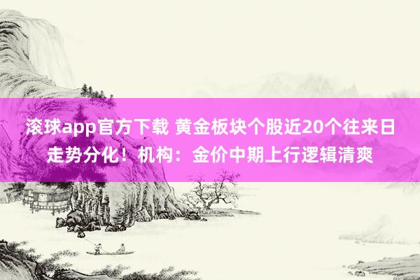 滚球app官方下载 黄金板块个股近20个往来日走势分化!机构:金价中期上行逻辑清爽