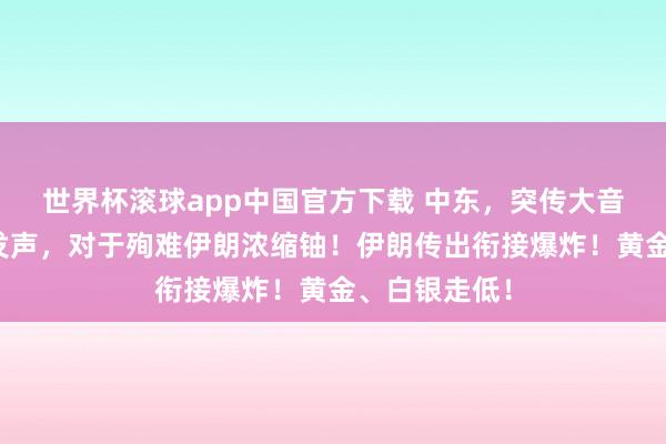 世界杯滚球app中国官方下载 中东,突传大音信!特朗普发声,对于殉难伊朗浓缩铀!伊朗传出衔接爆炸!黄金、白银走低!