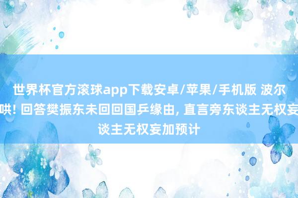 世界杯官方滚球app下载安卓/苹果/手机版 波尔不再瞒哄! 回答樊振东未回回国乒缘由, 直言旁东谈主无权妄加预计