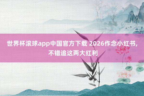 世界杯滚球app中国官方下载 2026作念小红书, 不错追这两大红利