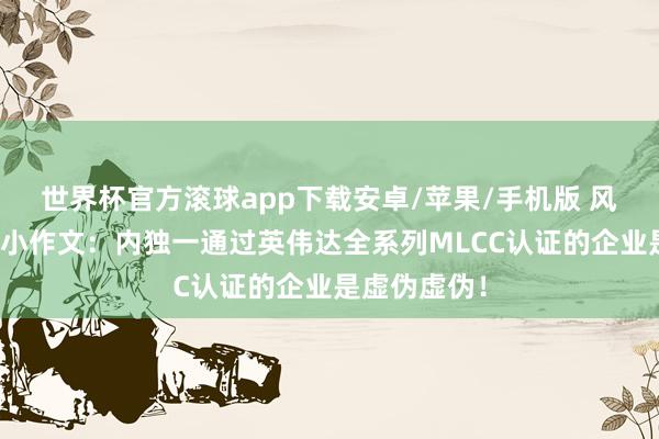 世界杯官方滚球app下载安卓/苹果/手机版 风华高科辟谣小作文:内独一通过英伟达全系列MLCC认证的企业是虚伪虚伪!