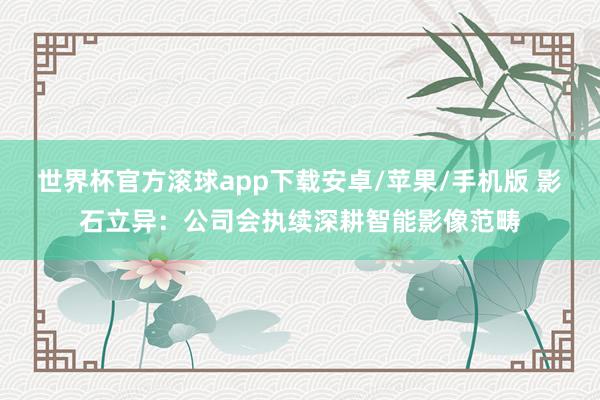 世界杯官方滚球app下载安卓/苹果/手机版 影石立异:公司会执续深耕智能影像范畴