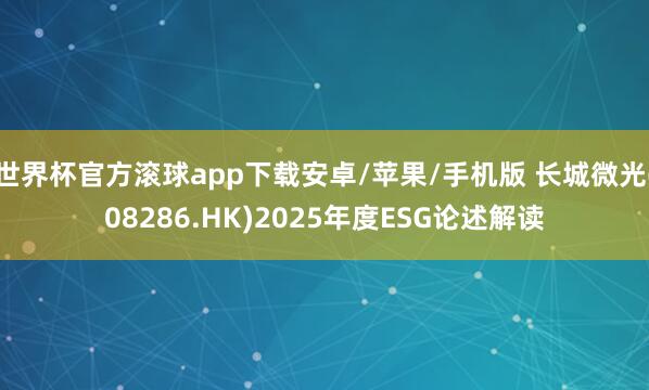 世界杯官方滚球app下载安卓/苹果/手机版 长城微光(08286.HK)2025年度ESG论述解读