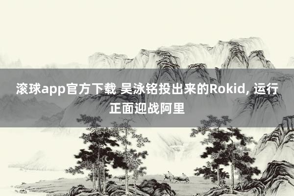 滚球app官方下载 吴泳铭投出来的Rokid, 运行正面迎战阿里