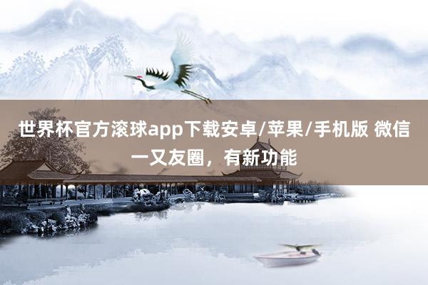 世界杯官方滚球app下载安卓/苹果/手机版 微信一又友圈,有新功能