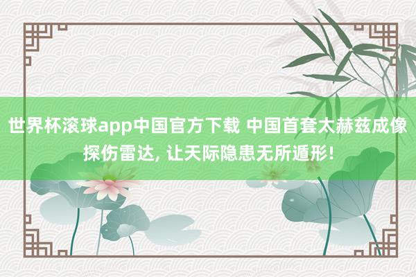 世界杯滚球app中国官方下载 中国首套太赫兹成像探伤雷达, 让天际隐患无所遁形!