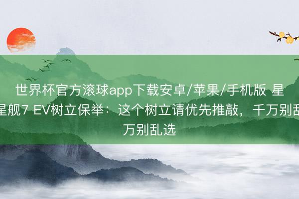世界杯官方滚球app下载安卓/苹果/手机版 星河星舰7 EV树立保举:这个树立请优先推敲,千万别乱选