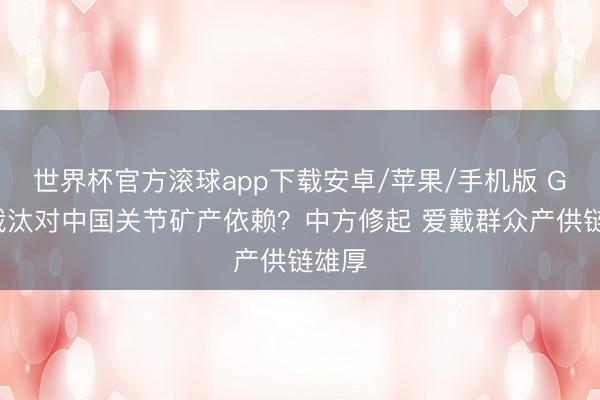世界杯官方滚球app下载安卓/苹果/手机版 G7将裁汰对中国关节矿产依赖?中方修起 爱戴群众产供链雄厚